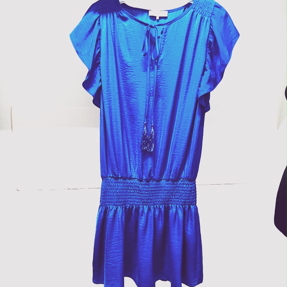 Parker Silk Cobalt Blue sleeveless mini dress